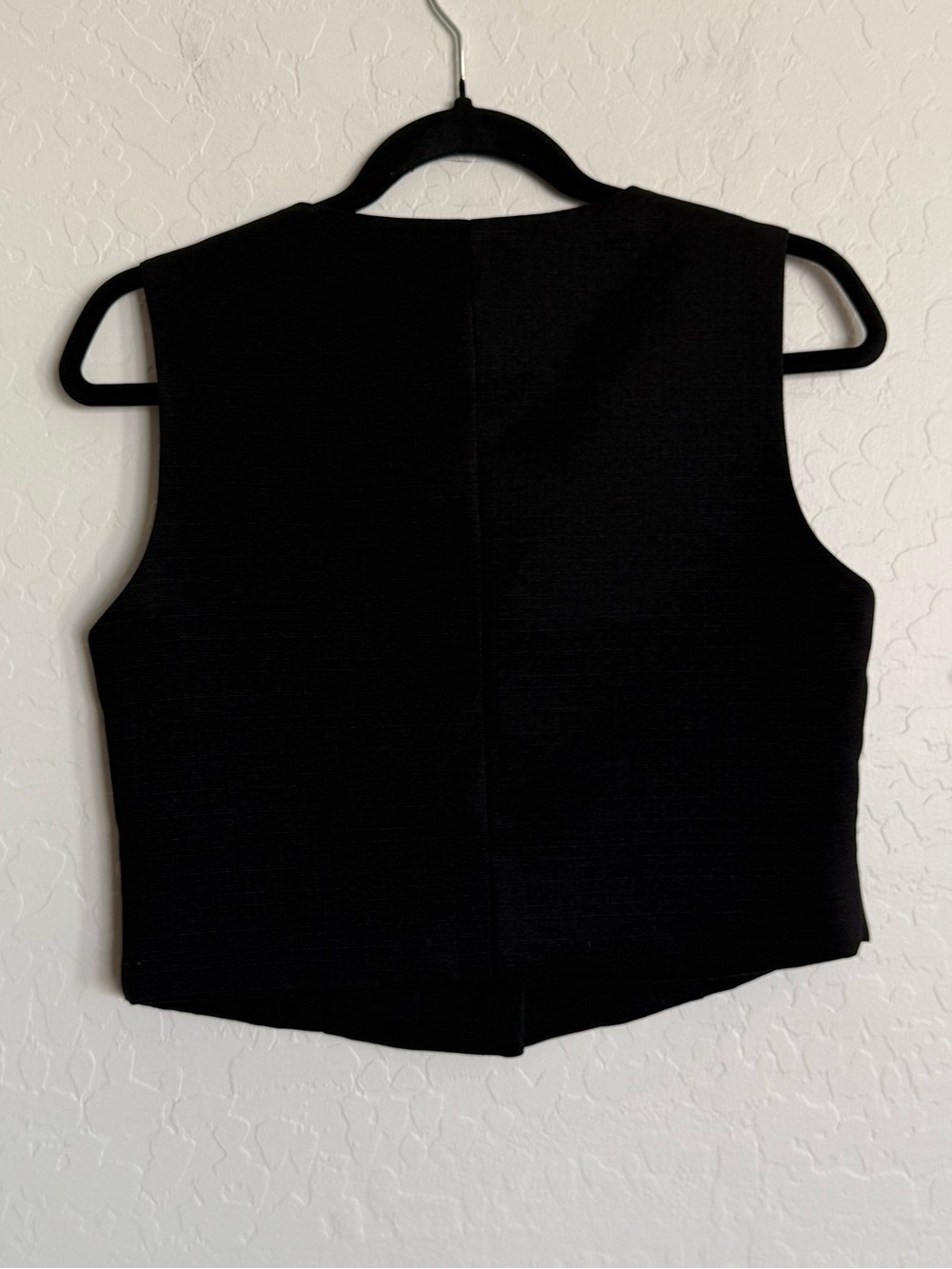 DAZY Black Crew Neck Tailored Vest Jacket Gold Buttons Medium - Picture 3 of 5